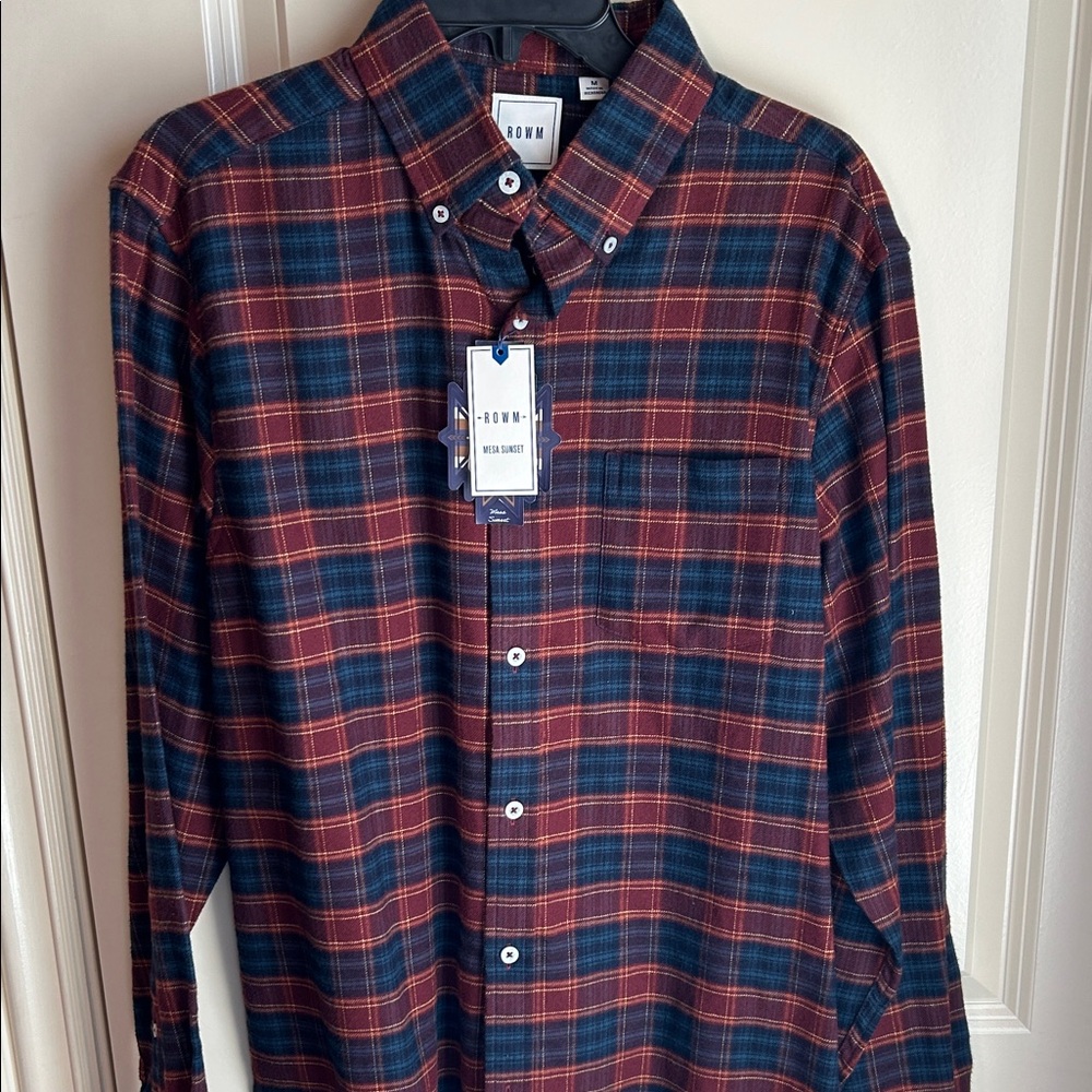 Navy and Red Plaid Men's Shirt

#0057
